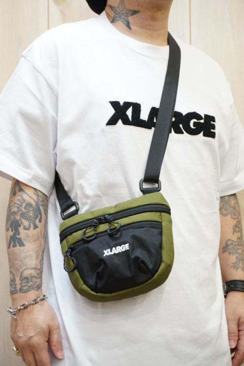 XLARGE エクストララージ 101222053003 FUNCTIONAL SHOULDER MINI BAG XLARGE ショルダーミニバッグ OLIVE 正規通販 メンズ レディース