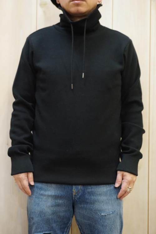 junhashimoto ジュンハシモト 1092220002 MILANO RIB LOOSE NECK KNIT ミラノリブルーズネックニット BLACK 正規通販 メンズ