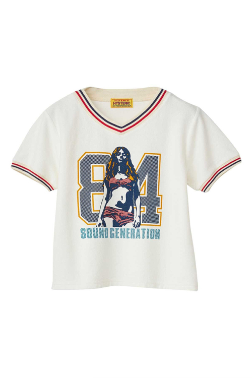 HYSTERIC GLAMOUR ヒステリックグラマー 01261CT13 84 SOUNDS Tシャツ WHITE 正規通販 レディース