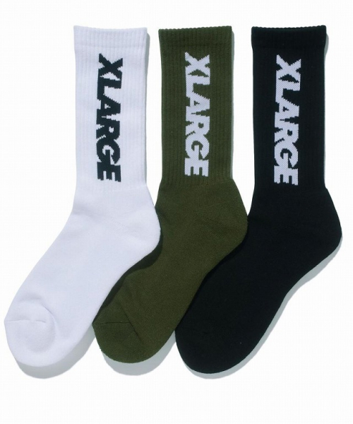 XLARGE エクストララージ 101213054014 STANDARD LOGO MIDDLE SOCKS スタンダードロゴソックス 正規通販 メンズ レディース