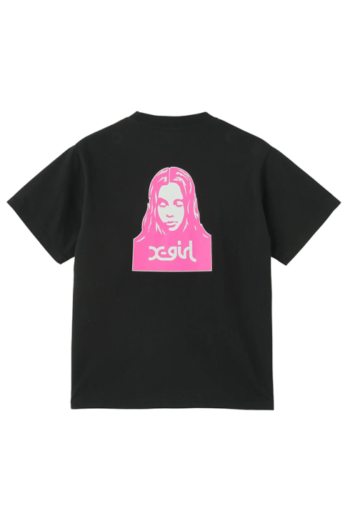 X-girl エックスガール 105252011024 FACE S/S TEE Tシャツ BLACK 正規通販 レディース