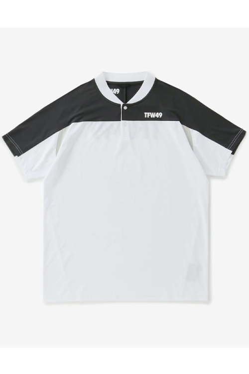 TFW49 T102320004 SIDE MESH COLLARLESS POLO サイドメッシュカラーレスポロシャツ WHxCH 正規通販 ゴルフ メンズ