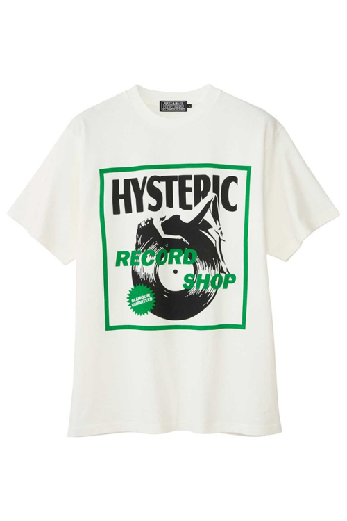 HYSTERIC GLAMOUR ヒステリックグラマー 02251CT40 RECORD SHOP Tシャツ WHITE 正規通販 メンズ