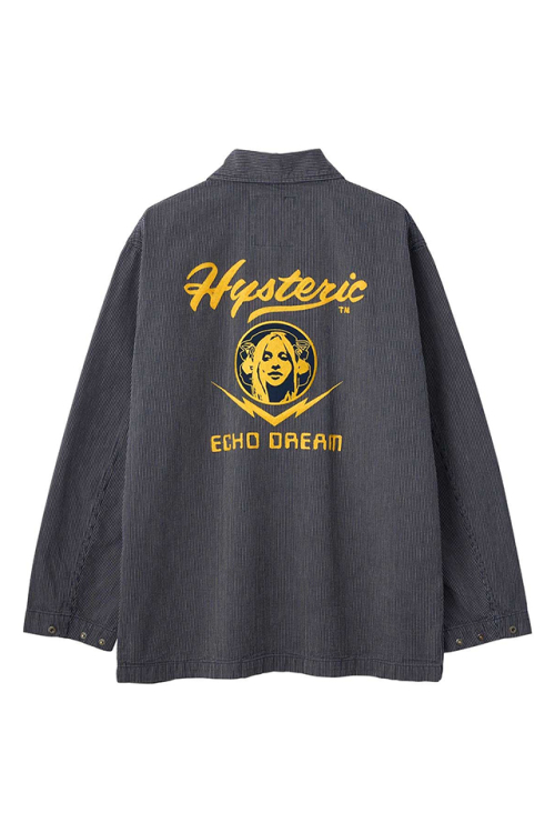 HYSTERIC GLAMOUR ヒステリックグラマー 02261AB06 HYSTERIC ECHO DREAM刺繍 カバーオールジャケット INDIGO BLUE 正規通販 メンズ