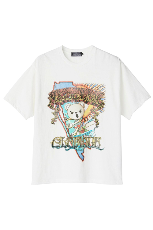 HYSTERIC GLAMOUR ヒステリックグラマー 02232CT06 DEAD BEAR SURF Tシャツ WHITE 正規通販 メンズ