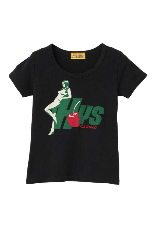 HYSTERIC GLAMOUR ヒステリックグラマー 01261CT11 HYS FLAVOR チビTシャツ BLACK 正規通販 レディース