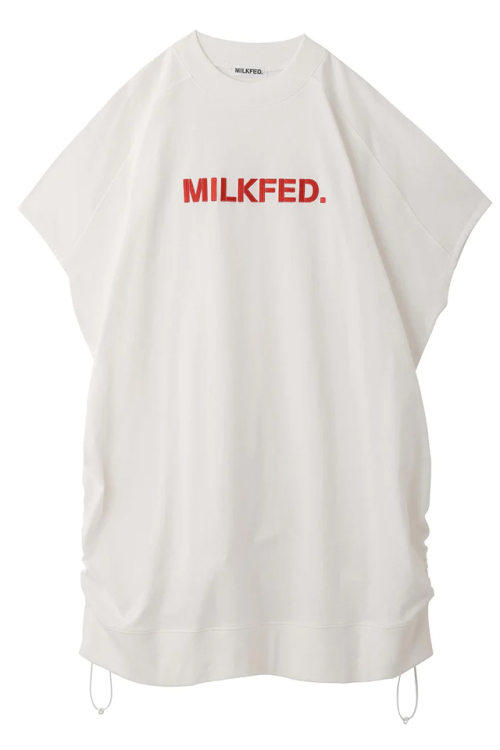 MILKFED. ミルクフェド 103232041003 SIDE SHIRRING DRESS MILKFED. ワンピース WHITE 正規通販 レディース