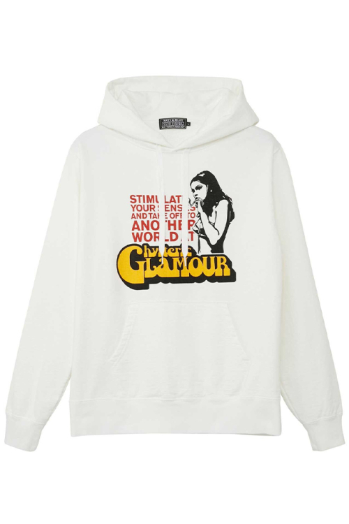 HYSTERIC GLAMOUR ヒステリックグラマー 02231CF02 SMOKING GIRL パーカー WHITE 正規通販 メンズ