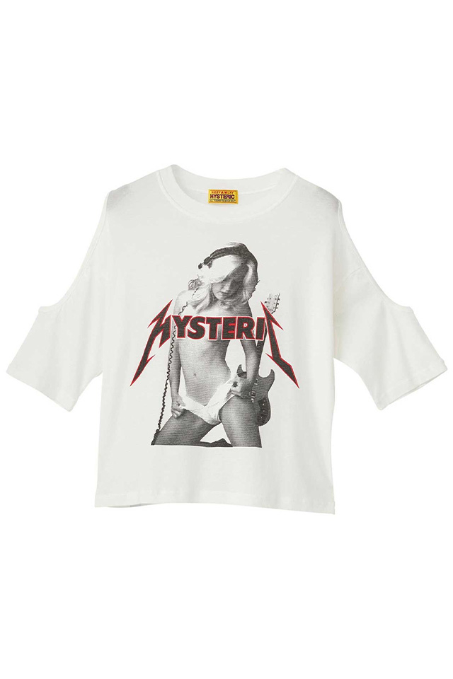 HYSTERIC GLAMOUR ヒステリックグラマー 01261CT05 METAL GIRL Tシャツ WHITE 正規通販 レディース