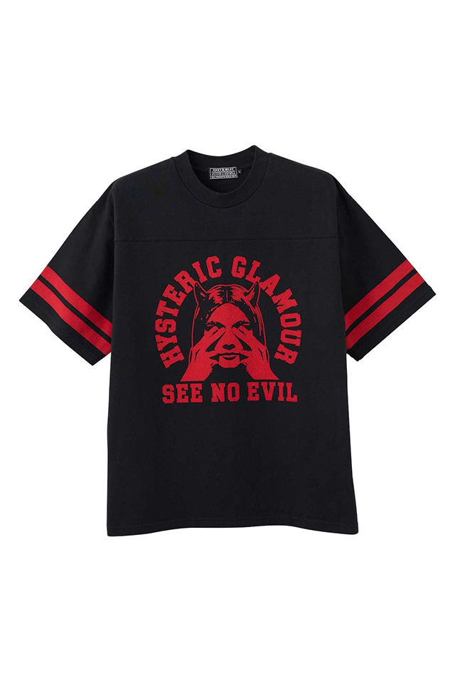 HYSTERIC GLAMOUR ヒステリックグラマー 02261CT20 SEE NO EVIL Tシャツ BLACK 正規通販 メンズ