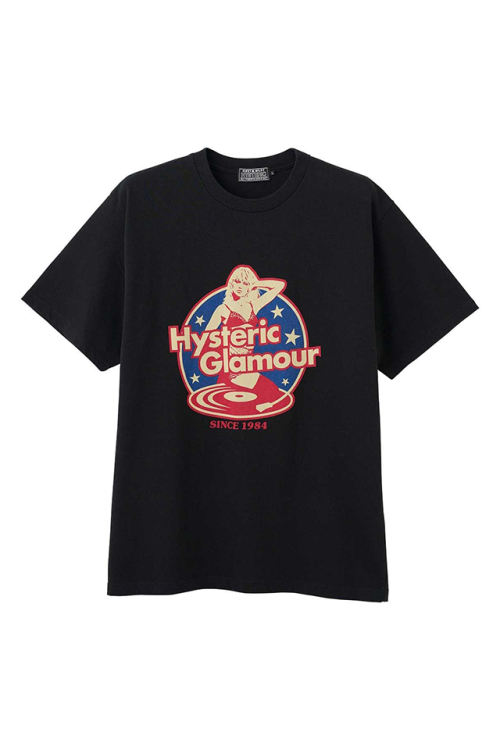 HYSTERIC GLAMOUR ヒステリックグラマー 02261CT34 HYSTERIC RECORDS Tシャツ BLACK 正規通販 メンズ