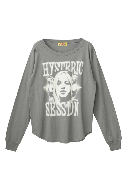 HYSTERIC GLAMOUR ヒステリックグラマー 01263CL07 HYSTERIC SESSION Tシャツ KHAKI 正規通販 レディース