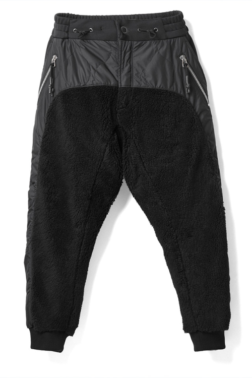 RIPVANWINKLE リップヴァンウィンクル RB-732 COMBINATION BOA JERSEY コンビネーションボアジャージーパンツ BLACK 正規通販 メンズ 2025年10月31日入荷予定