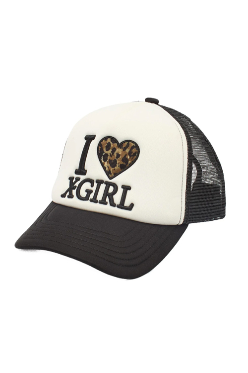 X-girl エックスガール 105262051010 I LOVE X-GIRL TRUCKER CAP トラッカーキャップ BLACK 正規通販 レディース