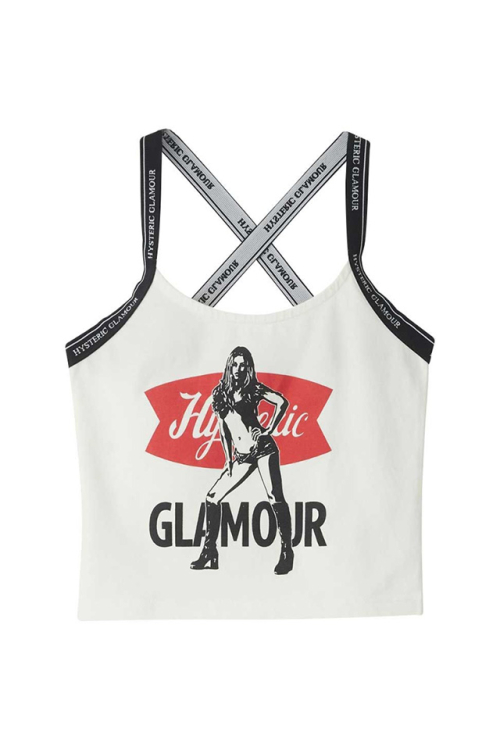 HYSTERIC GLAMOUR ヒステリックグラマー 01251CR10 HYSTERIC GROCERY キャミソール WHITE 正規通販 レディース