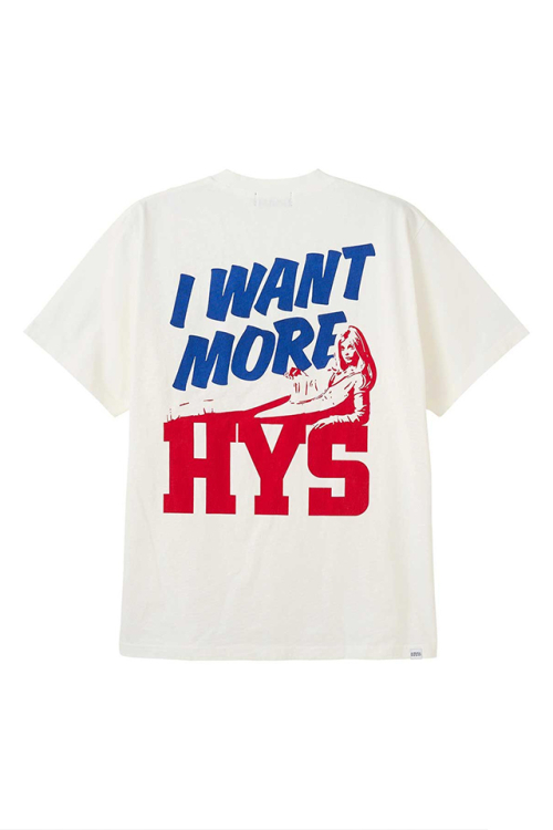 HYSTERIC GLAMOUR ヒステリックグラマー 02261CT21 I WANT MORE HYS Tシャツ WHITE 正規通販 メンズ