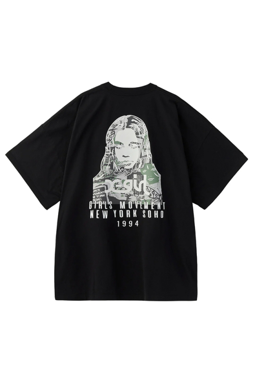 X-girl エックスガール 105253041004 COLLAGE CAMO FACE S/S BIG TEE DRESS Tシャツワンピース BLACK 正規通販 レディース