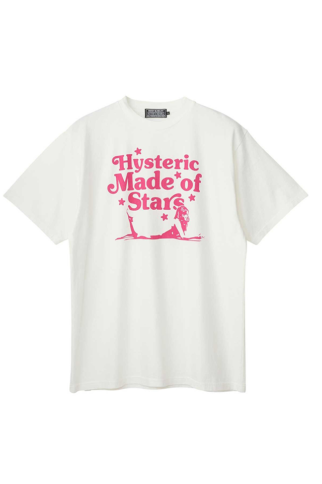HYSTERIC GLAMOUR ヒステリックグラマー 02263CT05 MADE OF STARS Tシャツ WHITE 正規通販 メンズ