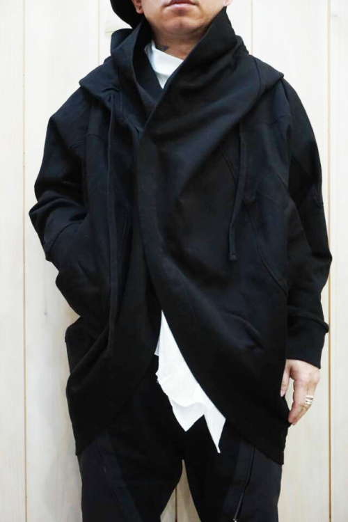 JULIUS ユリウス 777CUM1 Cotton Sweat Hoodie コットンスウェットパーカー BLACK 正規通販 メンズ
