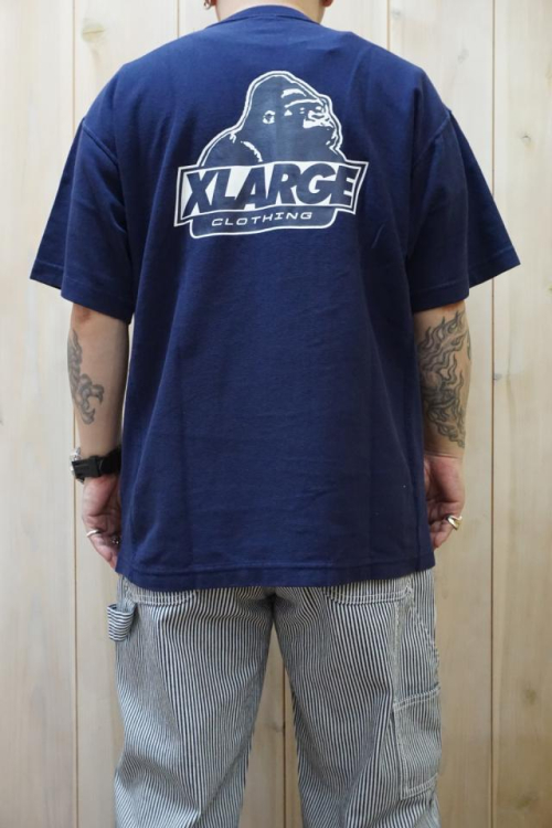 XLARGE エクストララージ 101222011001 XLARGE×Champion REVERSE WEAVE S/S POCKET TEE コラボポケットTシャツ NAVY 正規通販 メンズ レディース