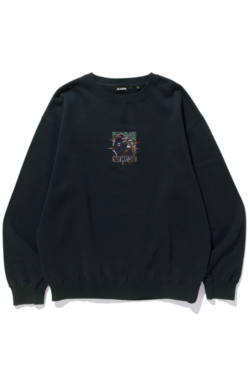 XLARGE エクストララージ 101234012015 BARBED WIRE OG CREWNECK SWEATSHIRT XLARGE クルーネックスウェット BLACK 正規通販 メンズ レディース