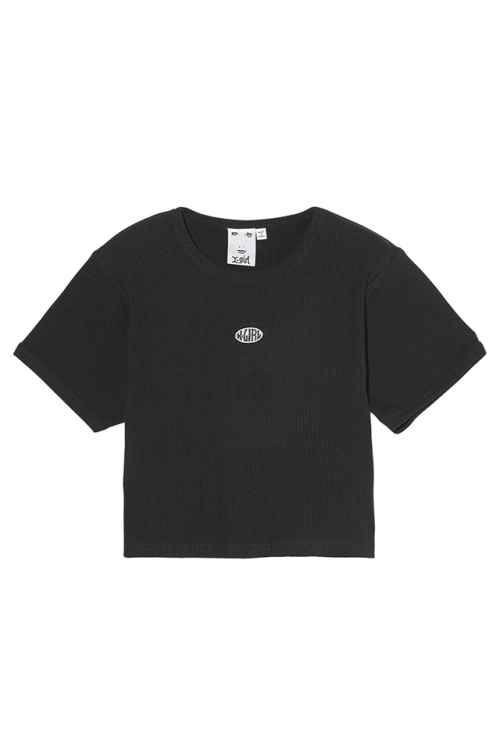 X-girl エックスガール 105242013027 OVAL LOGO S/S TOP Tシャツ BLACK 正規通販 レディース