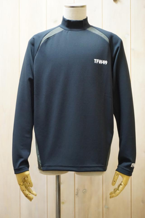 TFW49 ティーエフダブリューフォーティーナイン T102520022 SIDE PANEL LONG SLEEVE MOCKNECK サイドパネルモックネックロングスリーブTシャツ BLACK 正規通販 メンズ ゴルフ