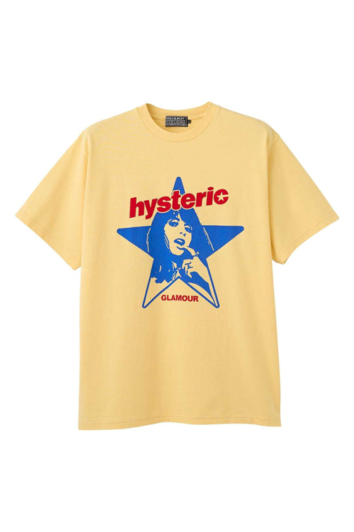 HYSTERIC GLAMOUR ヒステリックグラマー 02261CT24 HYSTERIC STAR Tシャツ YELLOW 正規通販 メンズ