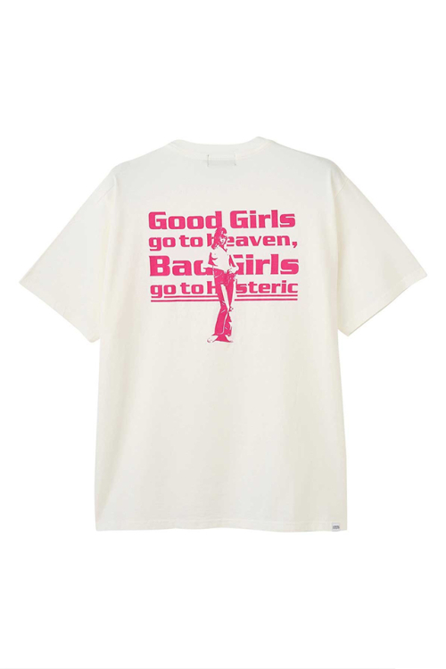 HYSTERIC GLAMOUR ヒステリックグラマー 02261CT39 GOOD BAD GIRLS Tシャツ WHITE 正規通販 メンズ