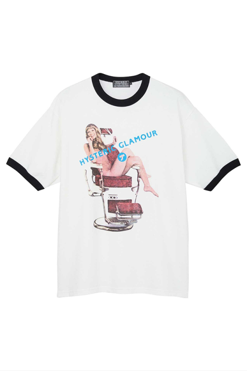 HYSTERIC GLAMOUR ヒステリックグラマー 02241CT17 HYSTERIC HAIR CUT Tシャツ WHITE 正規通販 メンズ