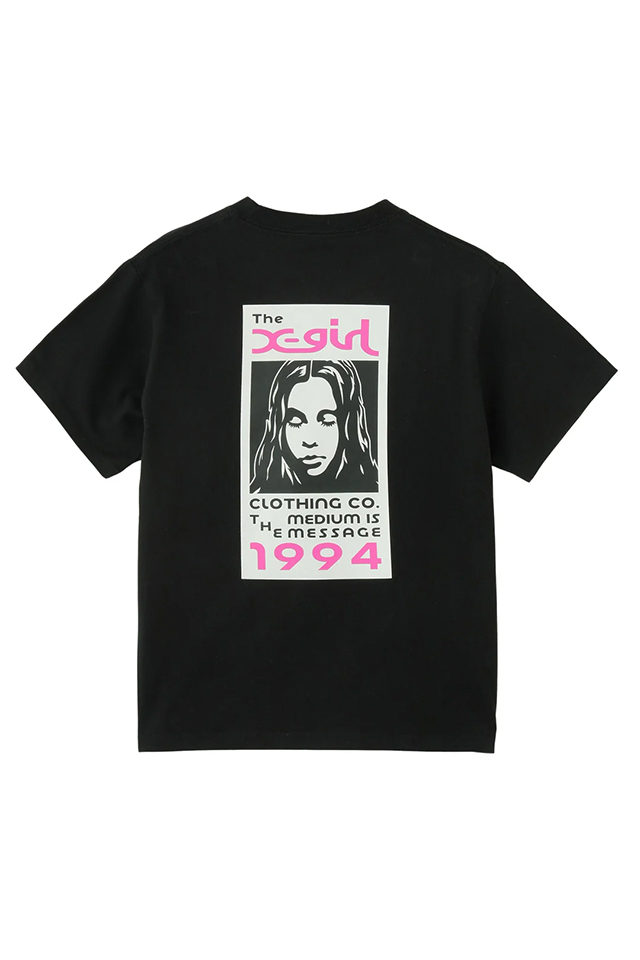 X-girl エックスガール 105252011020 BOX LOGO AND FACE S/S TEE Tシャツ BLACK 正規通販 レディース