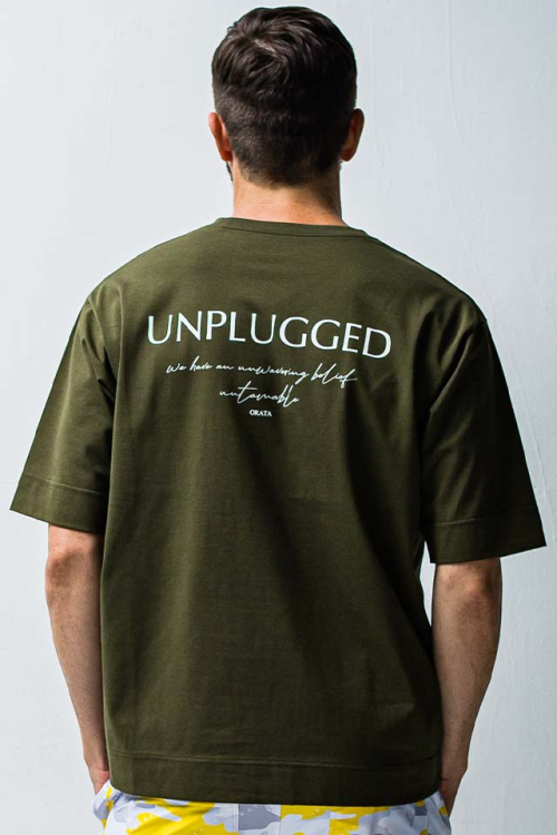 ORATA オラータ OR1-T-002 unplugged back T プリントTシャツ KHAKI 正規通販 メンズ