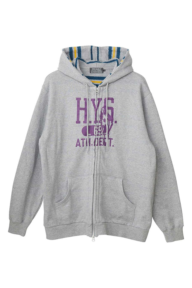 HYSTERIC GLAMOUR ヒステリックグラマー 02263CF04 H.Y.S.ATHLETIC パーカー TOP GRAY 正規通販 メンズ