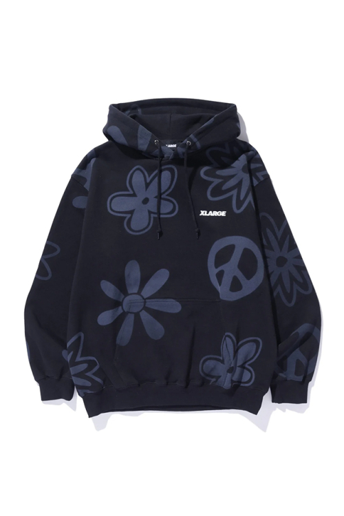 XLARGE エクストララージ 101253012008 PEACE HOODED SWEATSHIRT パーカー BLACK 正規通販 メンズ レディース