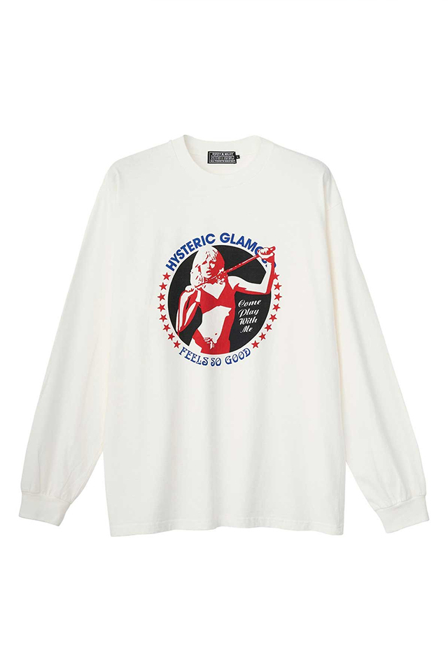 HYSTERIC GLAMOUR ヒステリックグラマー 02261CL02 COME PLAY WITH ME Tシャツ WHITE 正規通販 メンズ