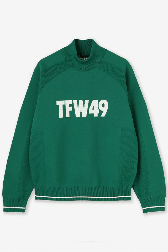 TFW49 ティーエフダブリューフォーティーナイン T092320002 MOCK NECK KNIT モックネックニット GREEN × GREEN 正規通販 メンズ ゴルフ