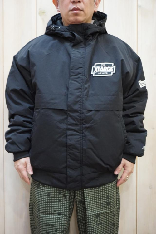 XLARGE エクストララージ 101223021005 NYLON PUFFER JACKET XLARGE ナイロンパファージャケット BLACK 正規通販 メンズ レディース