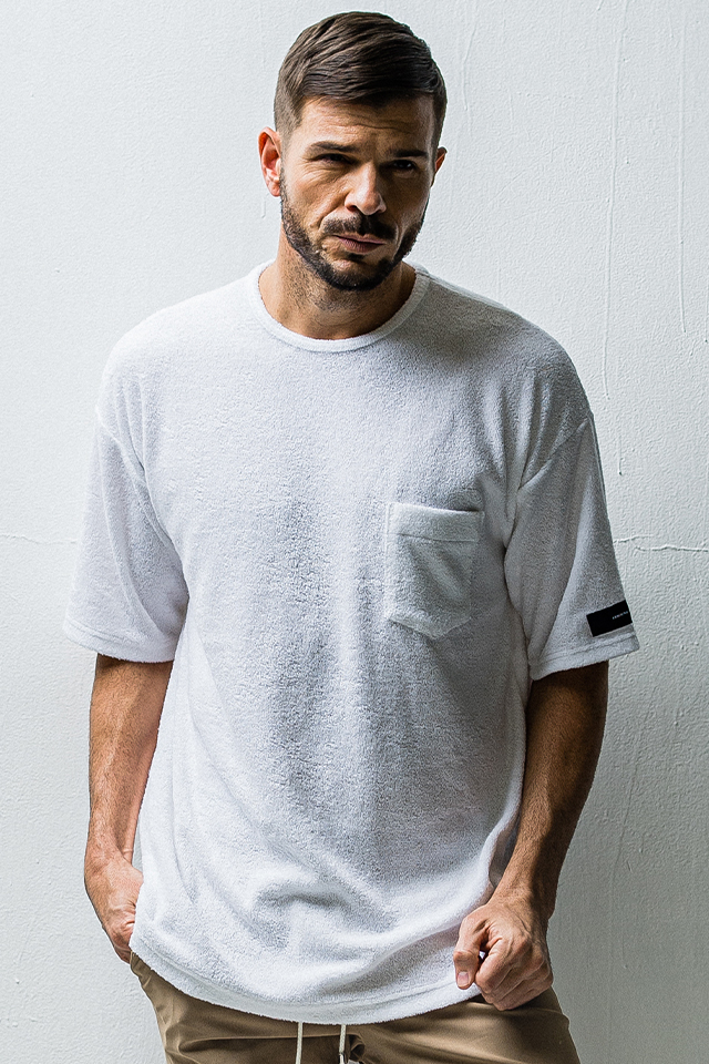 RESOUND CLOTHING リサウンドクロージング RC27-T-005 PILE LOOSE pocket TEE ルーズポケットTシャツ WHITE 正規通販 メンズ