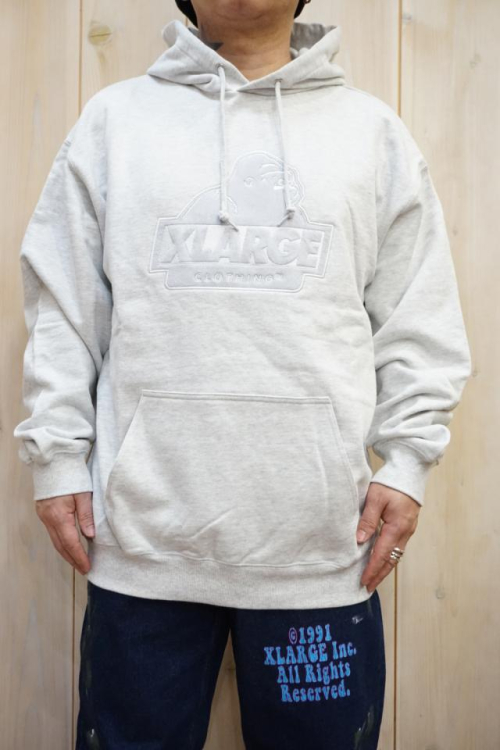 XLARGE 101224012010 SLANTED OG PULLOVER HOODED SWEAT XLARGE パーカー ASH 正規通販 メンズ レディース