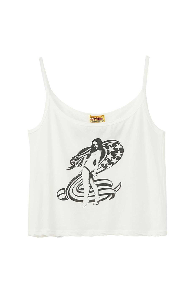 HYSTERIC GLAMOUR ヒステリックグラマー 01261CR04 COBRA キャミソール WHITE 正規通販 レディース