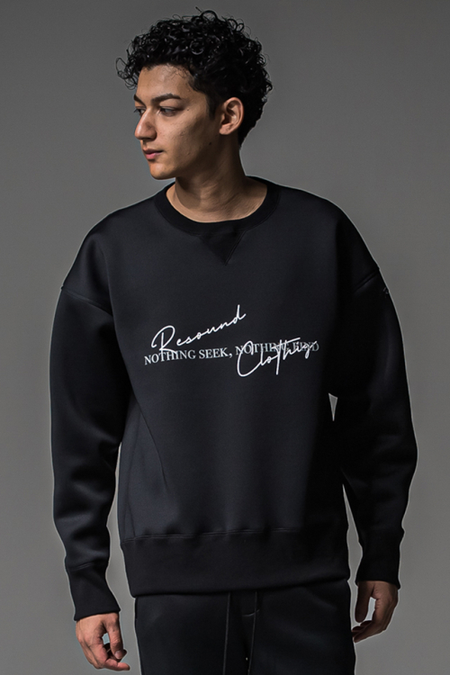 RESOUND CLOTHING リサウンドクロージング RC37-C-005 HD NOTHING drop trainer ルーズトレーナー BLACK 正規通販 メンズ 2025年10月5日入荷予定