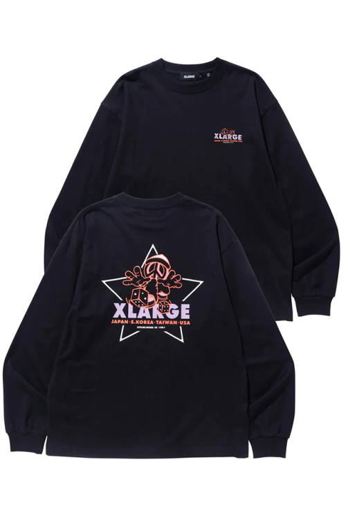 XLARGE エクストララージ 101231011009 AIM FOR REPDIGIT L/S TEE XLARGE ロングスリーブTシャツ BLACK 正規通販 メンズ レディース