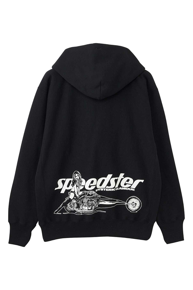 HYSTERIC GLAMOUR ヒステリックグラマー 02233CF03 SPEEDSTER ヘビーウエイトパーカー BLACK 正規通販 メンズ