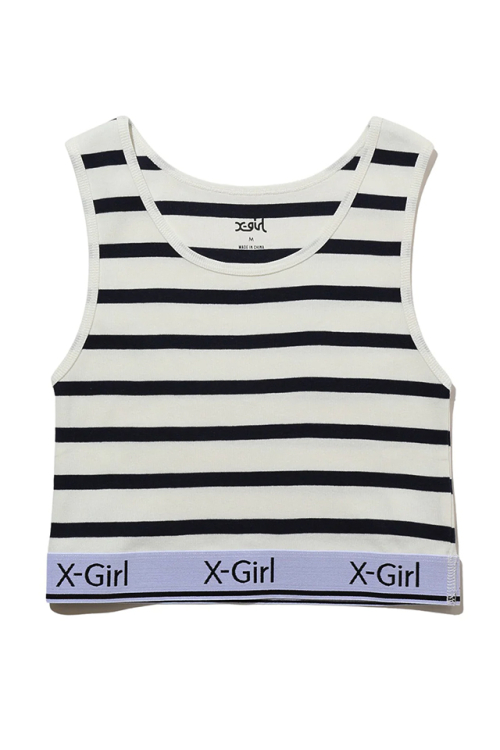 X-girl エックスガール 105242013024 LOGO AND STRIPE TANK TOP タンクトップ MULTI 正規通販 レディース