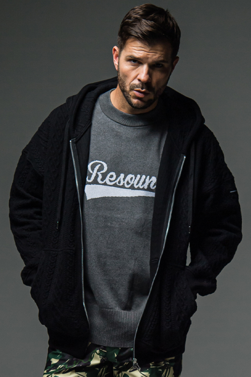 RESOUND CLOTHING リサウンドクロージング RC29-C-004 ROPE zip loose hoodie キルティングジップアップパーカー BLACK 正規通販 メンズ 2023年10月15日入荷予定