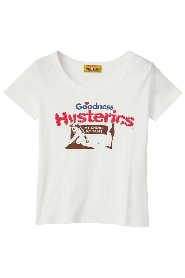 HYSTERIC GLAMOUR ヒステリックグラマー 01261CT08 GOODNESS チビTシャツ WHITE 正規通販 レディース