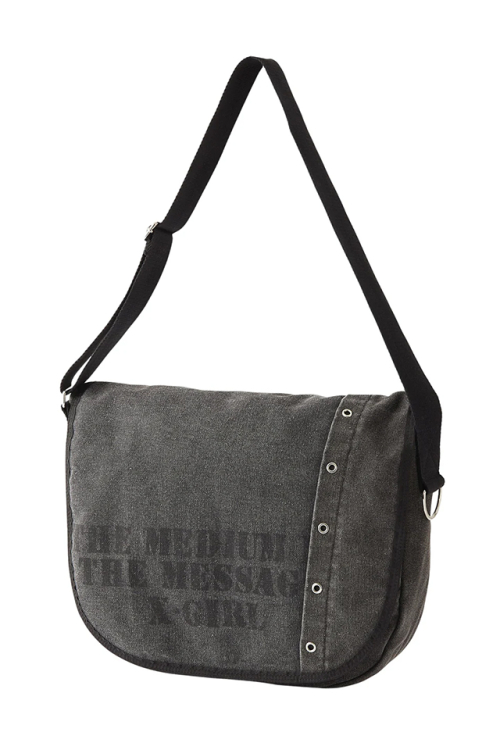 X-girl エックスガール 105252053010 DISTRESSED PRINT SHOULDER BAG ショルダーバッグ BLACK 正規通販 レディース