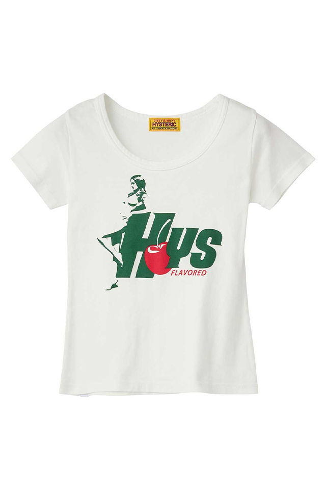 HYSTERIC GLAMOUR ヒステリックグラマー 01261CT11 HYS FLAVOR チビTシャツ WHITE 正規通販 レディース