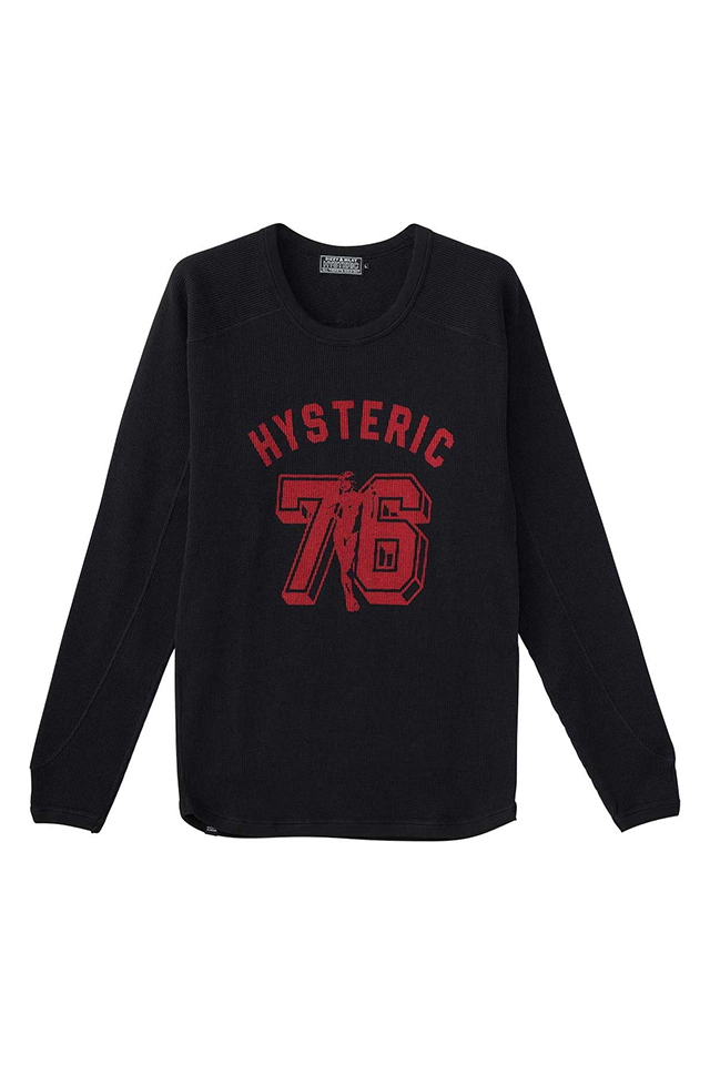 HYSTERIC GLAMOUR ヒステリックグラマー 02253CL16 NUMBER 76 Tシャツ BLACK 正規通販 メンズ