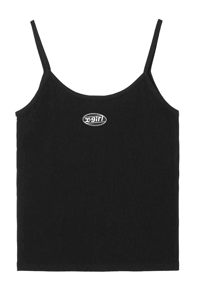 X-girl エックスガール 105232013023 OVAL LOGO CAMISOLE X-girl キャミソール BLACK 正規通販 レディース